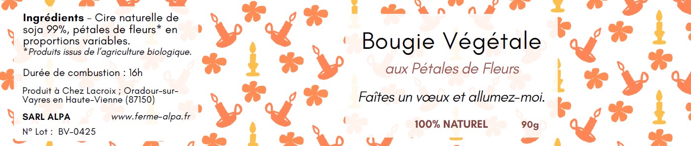 Etiquette Bougie Végétale