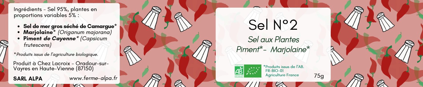 Sel N°2 au Piment de Cayenne et à la Marjolaine